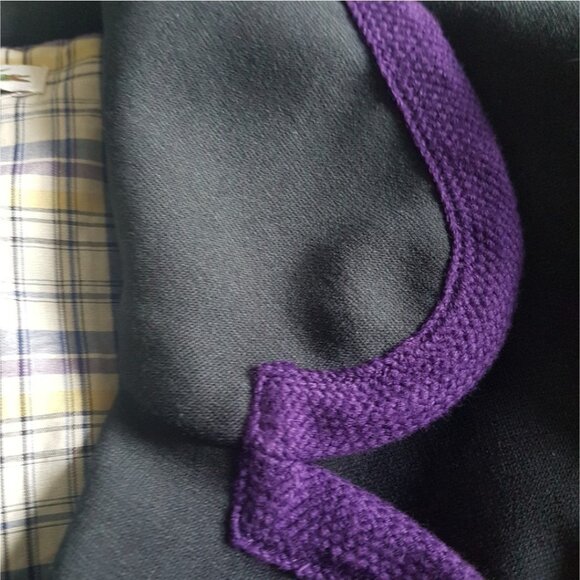 Lacoste Blazer Jacket Fitted Blue Lined Purple Preppy Career Size 40 SIze 8 - Picture 9 of 13